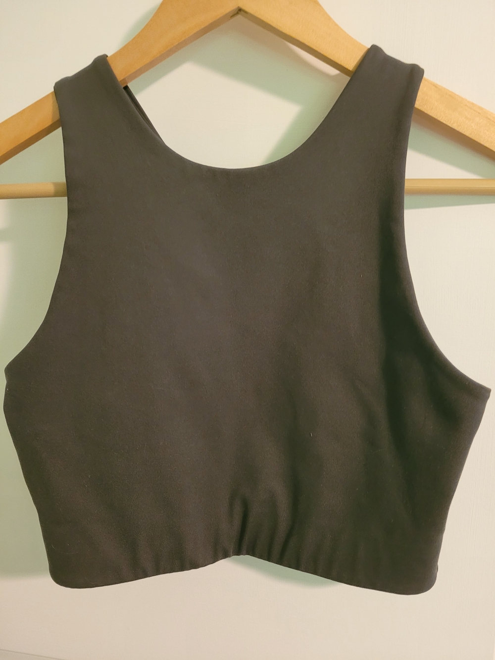 girlfriend collective Charcoal High-Neck Crop Tank